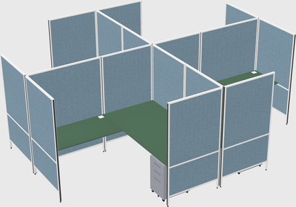 Modern modular quad l-shaped panel system
