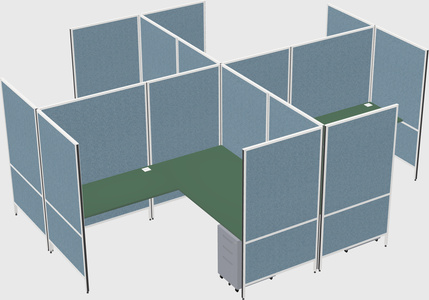 Modern modular quad l-shaped panel system