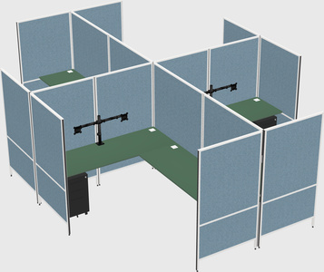 Modern modular quad l-shaped panel system