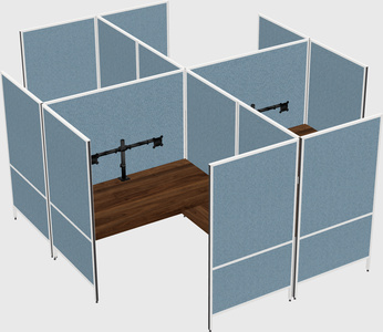 Modern modular quad l-shaped panel system