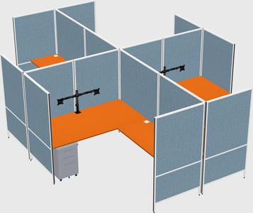 Modern modular quad l-shaped panel system