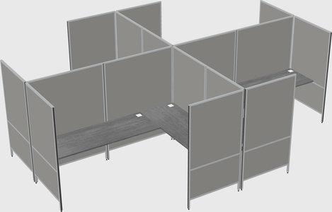 Modern modular quad l-shaped panel system