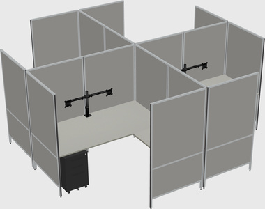 Modern modular quad l-shaped panel system