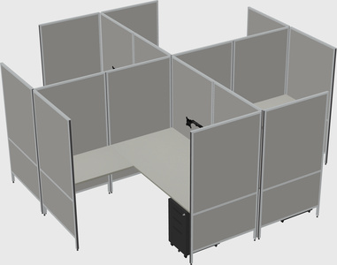 Modern modular quad l-shaped panel system