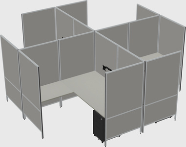 Modern modular quad l-shaped panel system