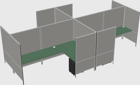 Modern modular quad l-shaped panel system