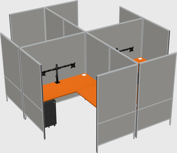 Modern modular quad l-shaped panel system