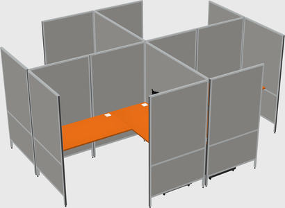Modern modular quad l-shaped panel system
