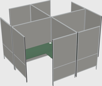 Modern modular quad l-shaped panel system