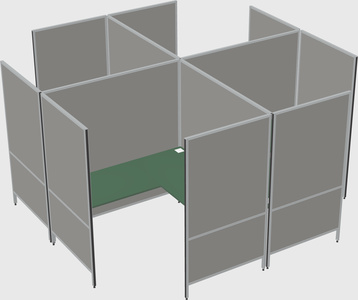 Modern modular quad l-shaped panel system