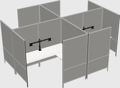 Système de panneaux modulaires modernes en forme de l quadruple