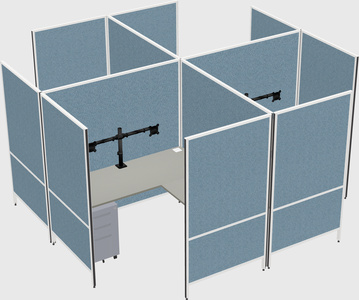 Modern modular quad l-shaped panel system