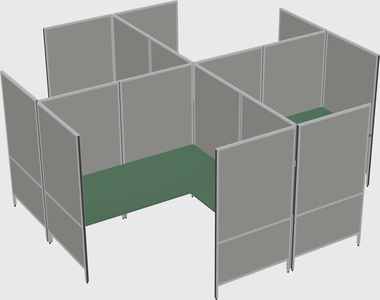 Modern modular quad l-shaped panel system