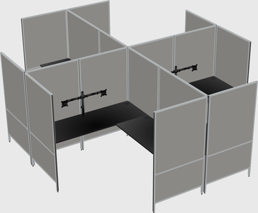 Système de panneaux modulaires modernes en forme de l quadruple