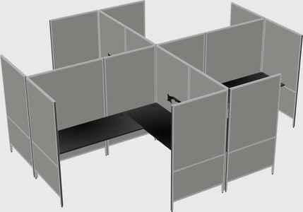 Système de panneaux modulaires modernes en forme de l quadruple