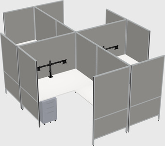 Modern modular quad l-shaped panel system