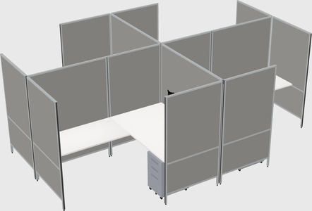 Modern modular quad l-shaped panel system
