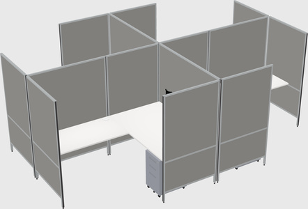 Modern modular quad l-shaped panel system