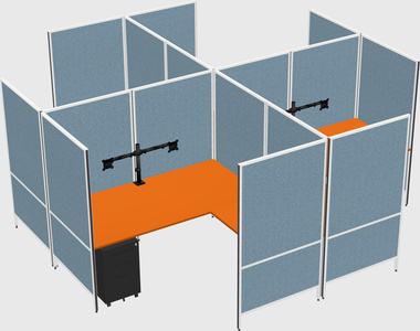 Modern modular quad l-shaped panel system