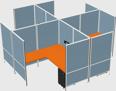 Modern modular quad l-shaped panel system