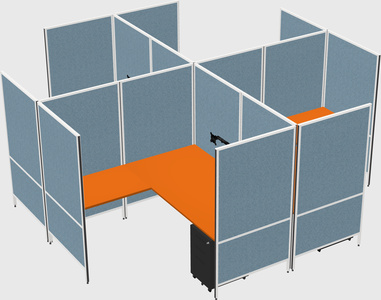 Modern modular quad l-shaped panel system