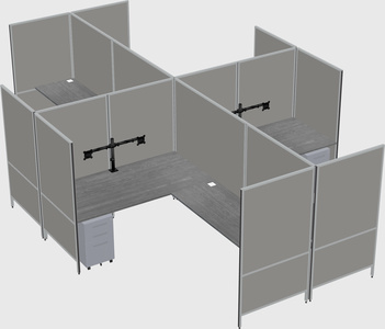 Modern modular quad l-shaped panel system