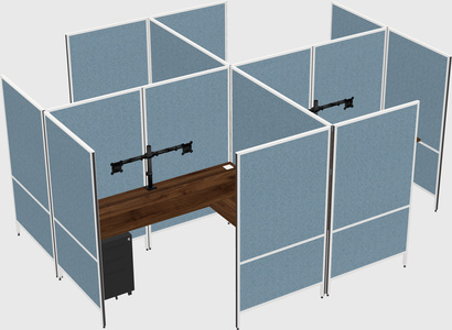 Modern modular quad l-shaped panel system