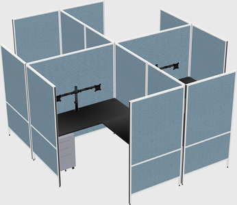 Système de panneaux modulaires modernes en forme de l quadruple