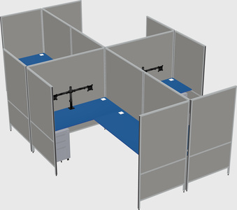 Modern modular quad l-shaped panel system