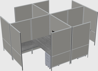 现代模块化四边形l型面板系统