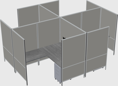 现代模块化四边形l型面板系统