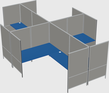 现代模块化四边形l型面板系统