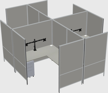 Modern modular quad l-shaped panel system