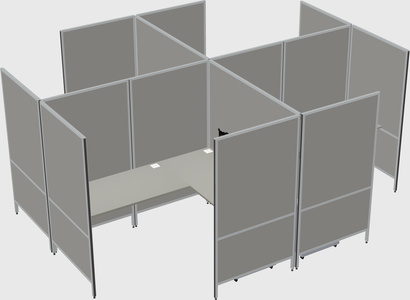 Modern modular quad l-shaped panel system