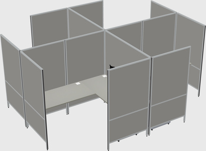 Modern modular quad l-shaped panel system