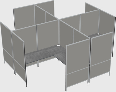 Modern modular quad l-shaped panel system