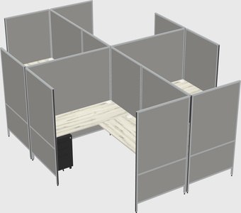 Système de panneaux modulaires modernes en forme de l quadruple