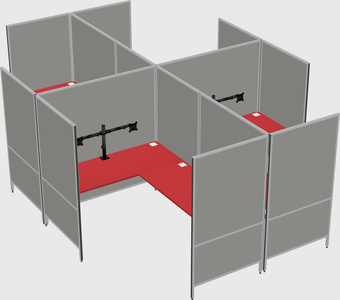 Modern modular quad l-shaped panel system