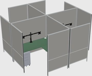 现代模块化四边形l型面板系统