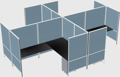 Modern modular quad l-shaped panel system
