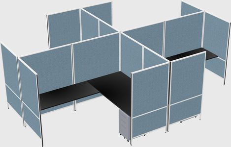 Modern modular quad l-shaped panel system