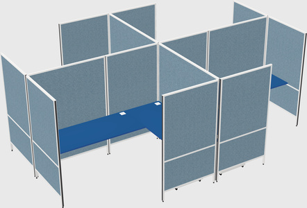Modern modular quad l-shaped panel system