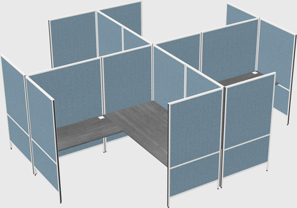 Modern modular quad l-shaped panel system