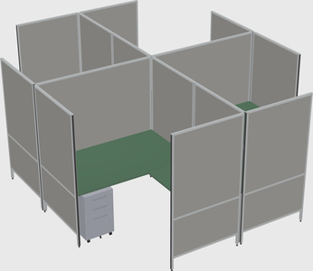 现代模块化四边形l型面板系统