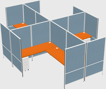 Modern modular quad l-shaped panel system