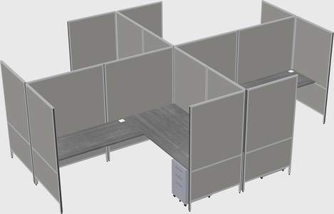 现代模块化四边形l型面板系统
