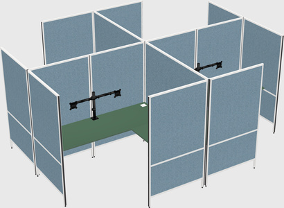 Modern modular quad l-shaped panel system