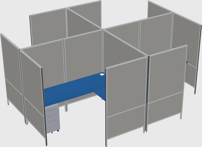 Modern modular quad l-shaped panel system