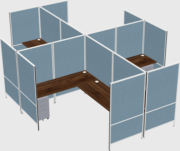Modern modular quad l-shaped panel system