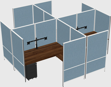 Modern modular quad l-shaped panel system